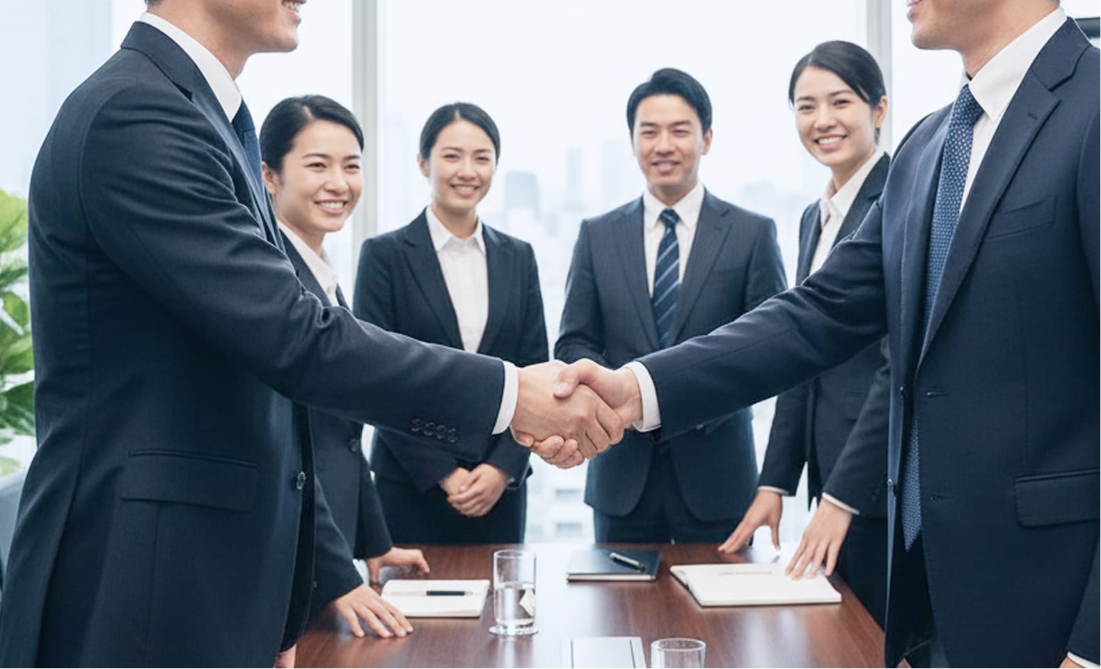 握手を交わすビジネスパートナー